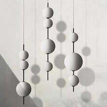 北欧简约新款网红客厅卧室吊灯创意轻奢球白色LED玻璃泡泡球灯