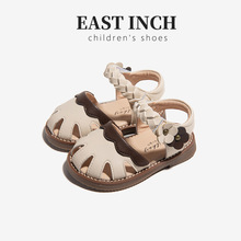 女童甜美气质凉鞋2023夏季新款1-3岁2宝宝儿童小童花朵公主沙滩鞋