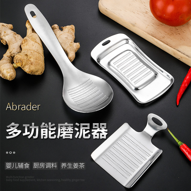 Ginger Grinder Stainless Steel Kitchen Tools Grinder Yam Ginger Mill Grinding Machin Garlic Spoon Type Meshed Garlic Device