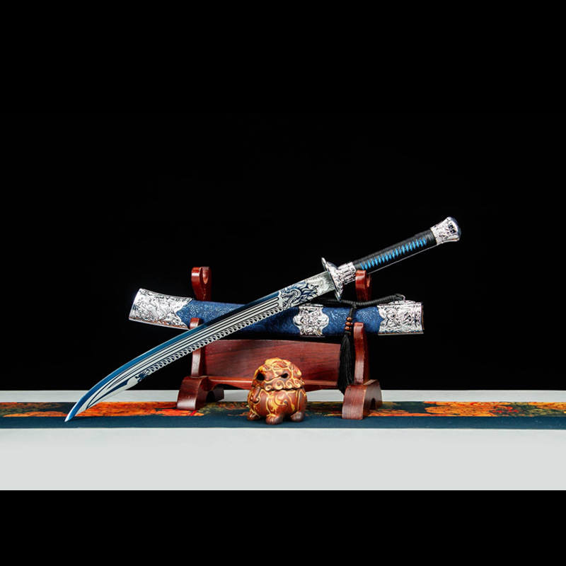 龙泉市刀剑高锰钢龙虎牛尾刀防身冷兵器宝剑清腰刀工艺品未开刃