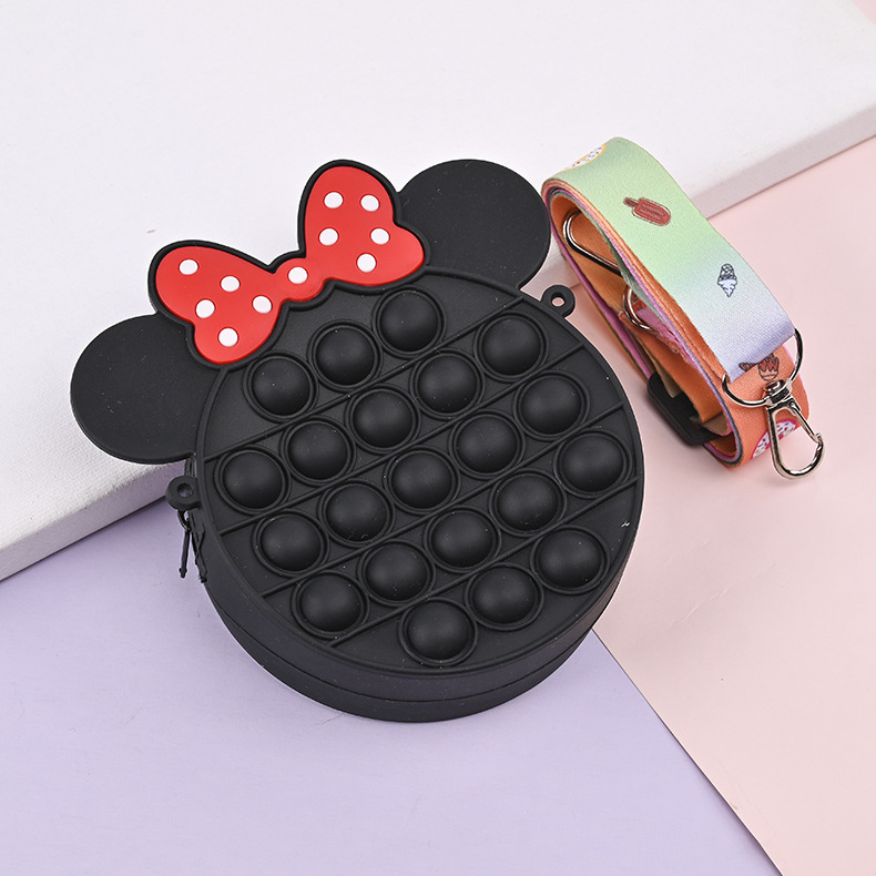 Cross-Border Deratization Pioneer Children's Pocket Money Silicone Bag Silicone Coin Purse Crossbody Bag Cartoon Decompression Toy Backpack