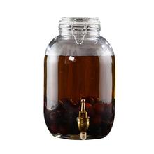 2D5M批发玻璃泡酒瓶带龙头自制红酒自酿做葡萄酒容器酵素桶密封罐