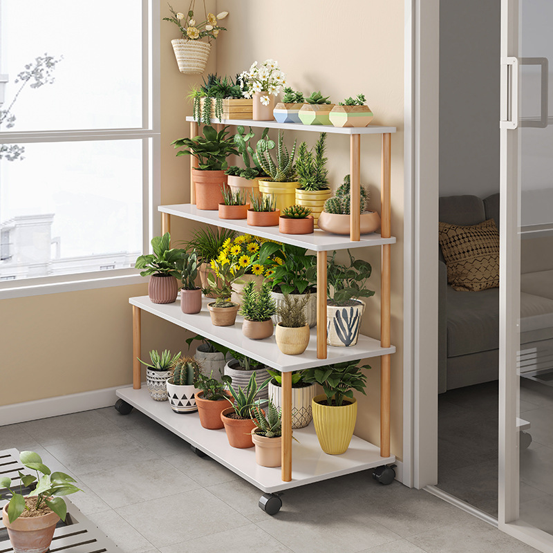 多肉花架置物架阳台花架子客厅落地式室内家用移动花架多层花盆架