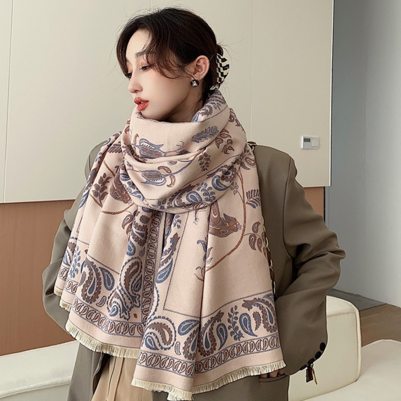 [Wool Scarf] Liu Yifei Celebrity Same Shawl 2023 New Scarf Women's Dual-Use Air Conditioning Blanket Warm