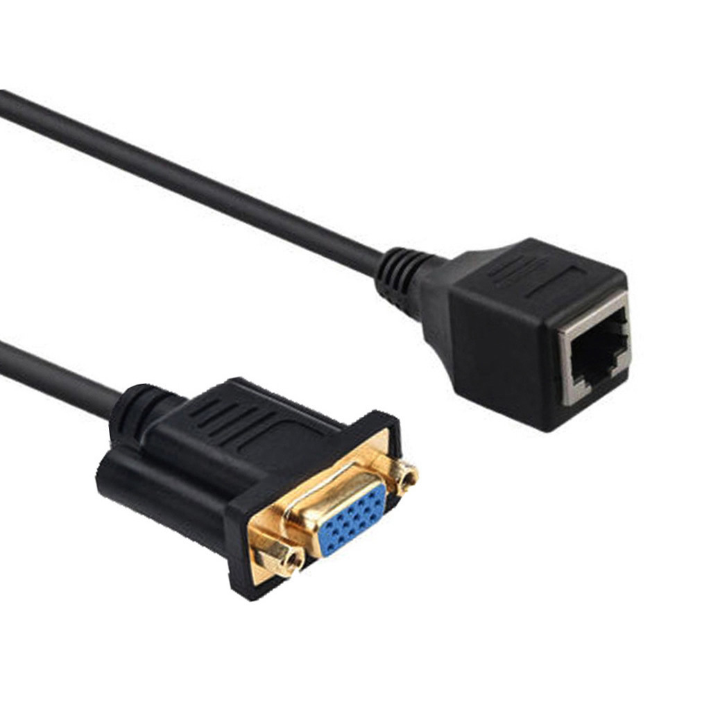 vga母转rj45转接线 rj45转vga网线 连接器显示器转网线 vga延长器