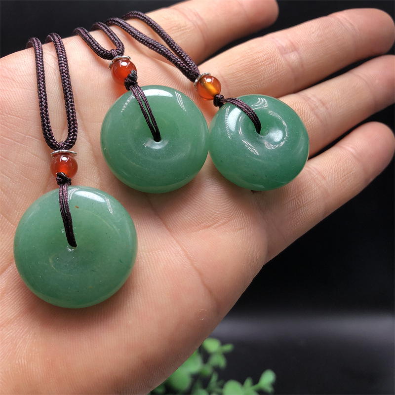 全新天然东陵玉平安扣 绿色东陵石小平安扣diy手工配饰玉坠小挂件