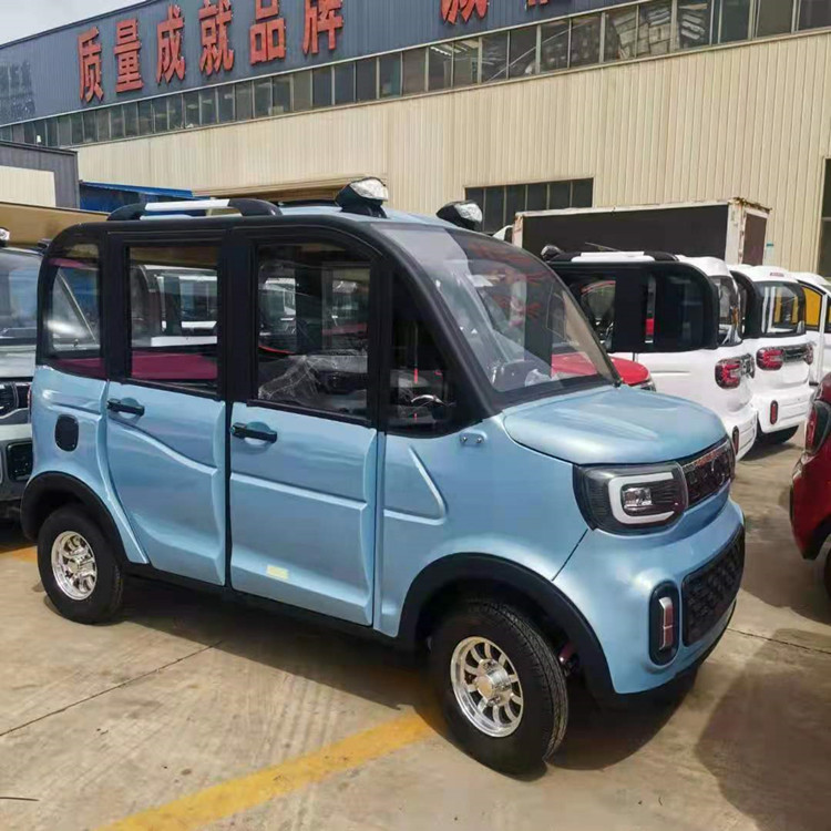 手把式方向盘电动车 成人全封闭电动车 老年代步手把驾驶电动四轮