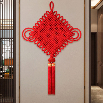 编织绒布中国结大号客厅挂件喜庆玄关乔迁入宅装饰新款中国结批发