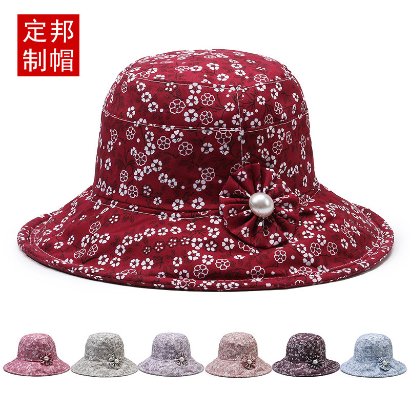 Wholesale Middle-Aged and Elderly Hat Female 2024 Spring and Autumn New Mom Fisherman Hat Fashion All-Match Old Lady Cloth Hat Sun Protection