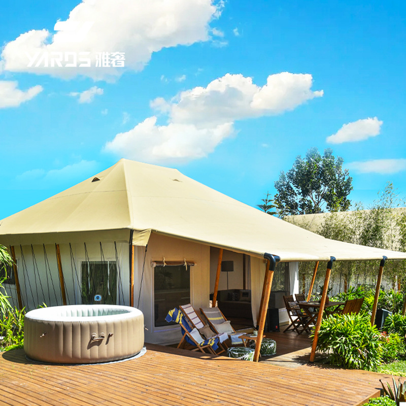 户外大型平顶野营酒店帐篷露营基地豪华民宿