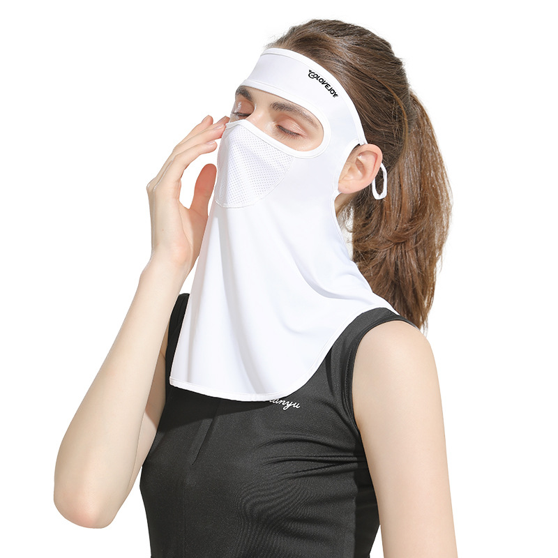 Summer Sun Mask Female Outdoor Riding Golf Ice Silk Veil Thin Face Care Face Towel Facekini Xtj91