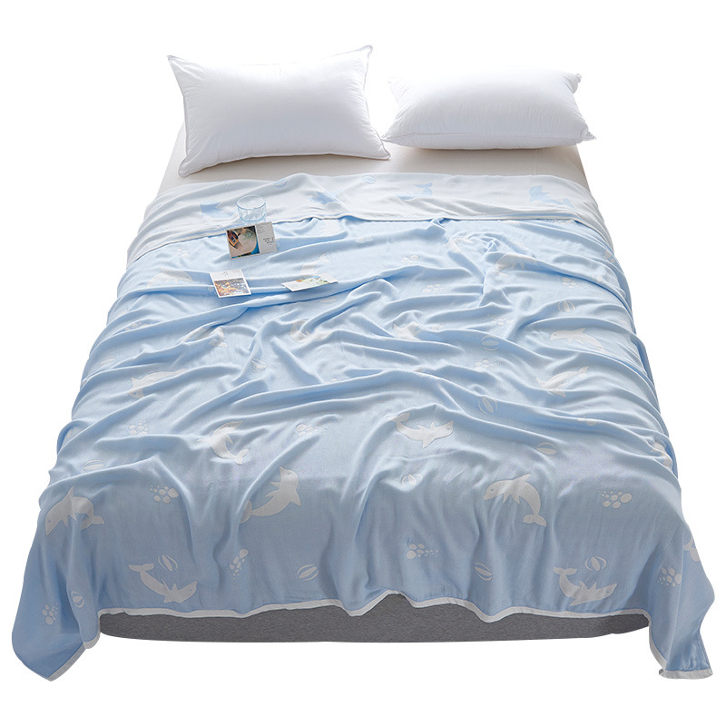 冰丝竹纤维盖毯毛巾被子夏季薄款大人纱布空调毯子家用午睡办公室