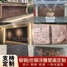 锻铜浮雕厂家仿铜雕塑校园文化墙浮雕党建历史文化大型浮雕制做