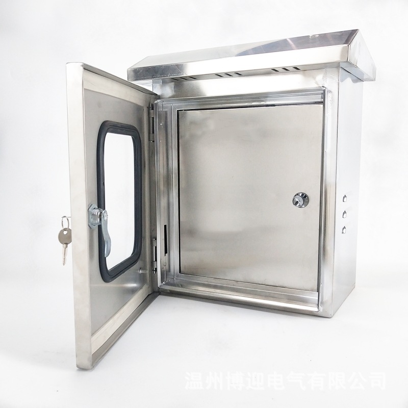 双层门不锈钢配电箱防水防雨箱按钮箱内外门电控柜户外仪表控制箱
