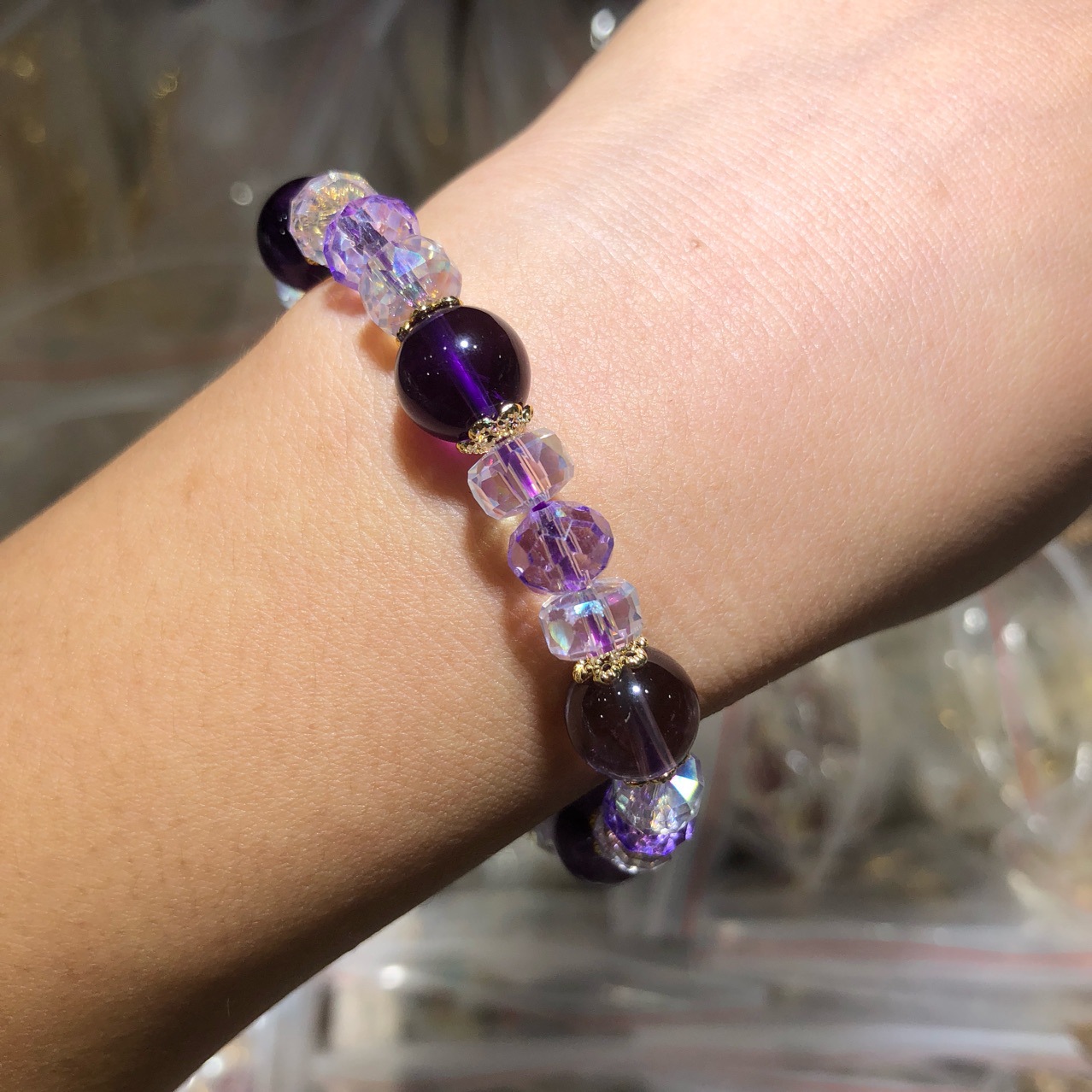 爆款紫晶手链女招桃花转运手环闺蜜礼物姐妹链七夕礼物