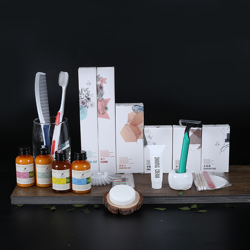 高档酒店一次性用品洗漱套装梳子香皂洗浴用品六件套可定制logo