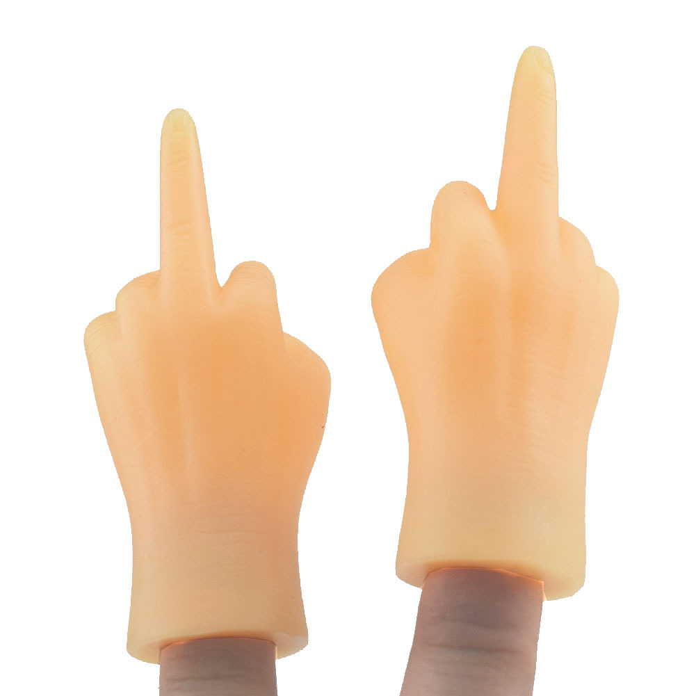 新奇一指禅指偶鄙视手指造型左右小手挑衅指套造型模型跨境货源
