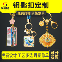 金属钥匙扣定制烤漆卡通动物钥匙圈定做钥匙挂件二次元广州礼品