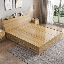 榻榻米床箱体板式床小户型双人床现代简约收纳抽屉储物床床架