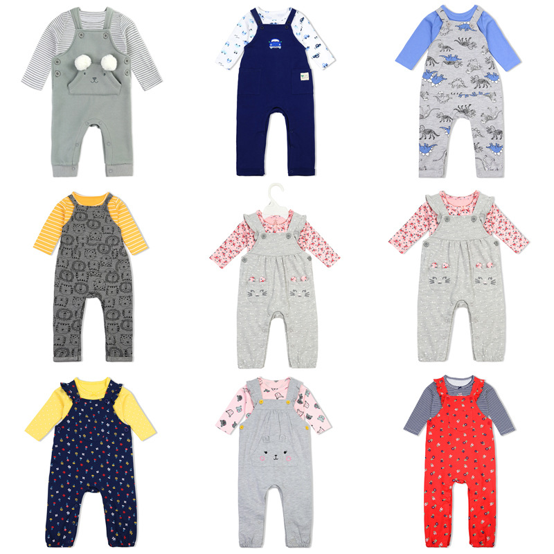 Baby Autumn and Winter Suit Dot Long-Sleeved T-shirt Cotton Leisure Trousers Children's Clothing Baby Set Factory Wholesale