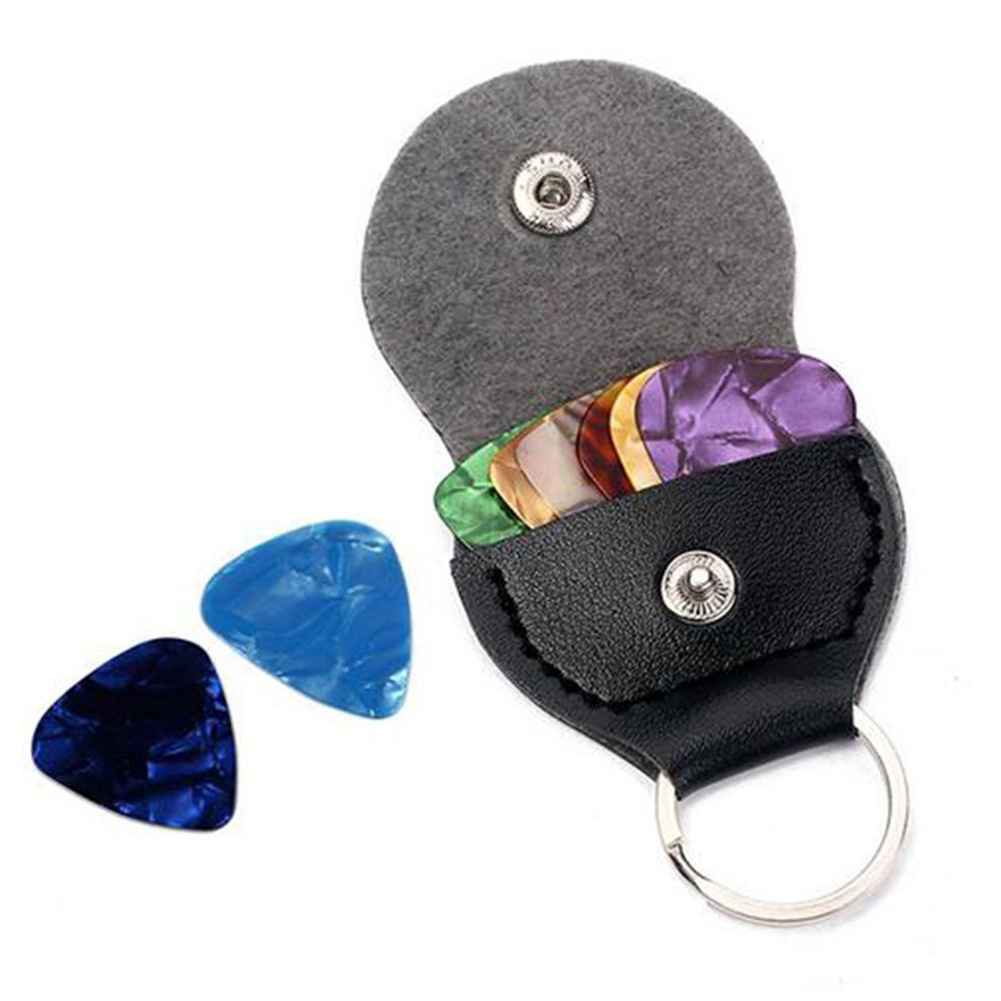 pu皮拨片夹外贸拨片包钥匙扣拨片袋拨片盒吉他拨片包一件代发