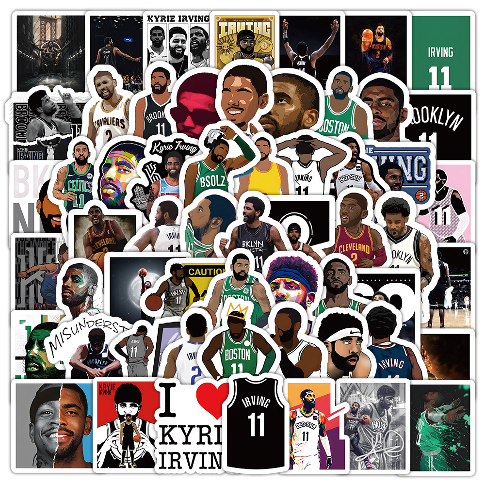 100张欧文nba球星篮球涂鸦明星防水周边贴纸装饰手机手账卡通贴画