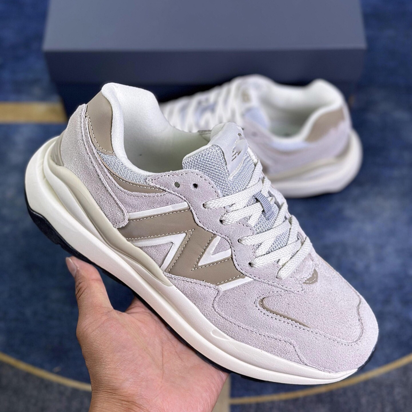 莆田鞋 nb5740元祖灰白拼接男女同款低帮复古休闲运动跑步鞋 纯原