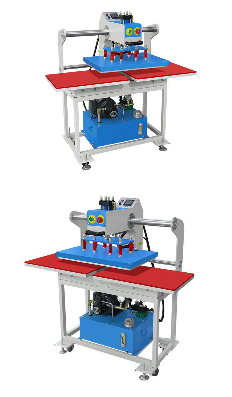 江川烫画机液压40*40半自动上热烫钻机双工位上移动服装diy印花机