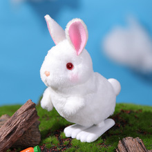 乐吉儿发条玩具小黄鸡毛绒跳跳鸭兔子袋鼠上链小动物幼儿园礼物