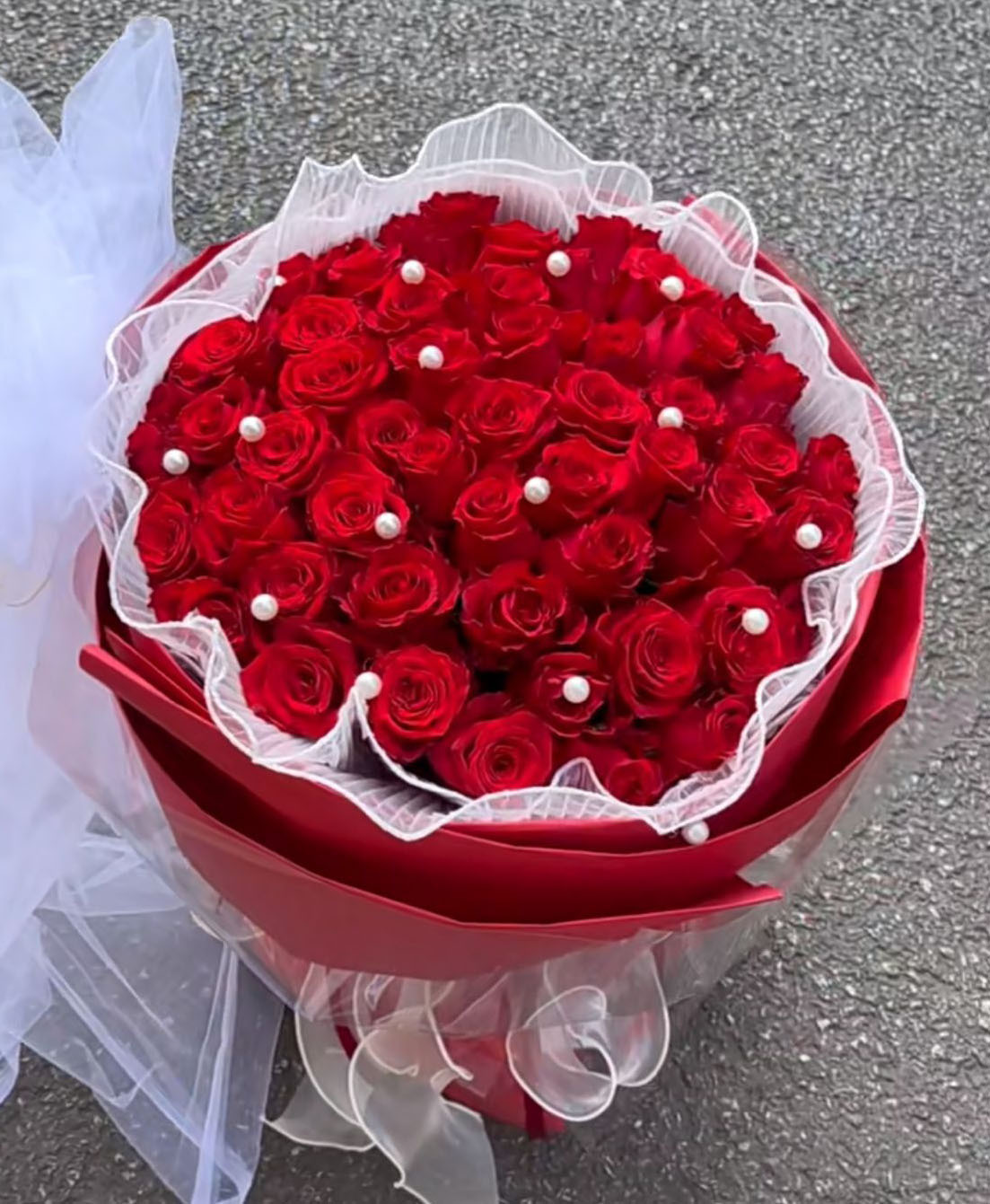 花束珍珠链条蝴蝶结鲜花包装 花艺礼盒礼品珍珠配饰diy装饰资材