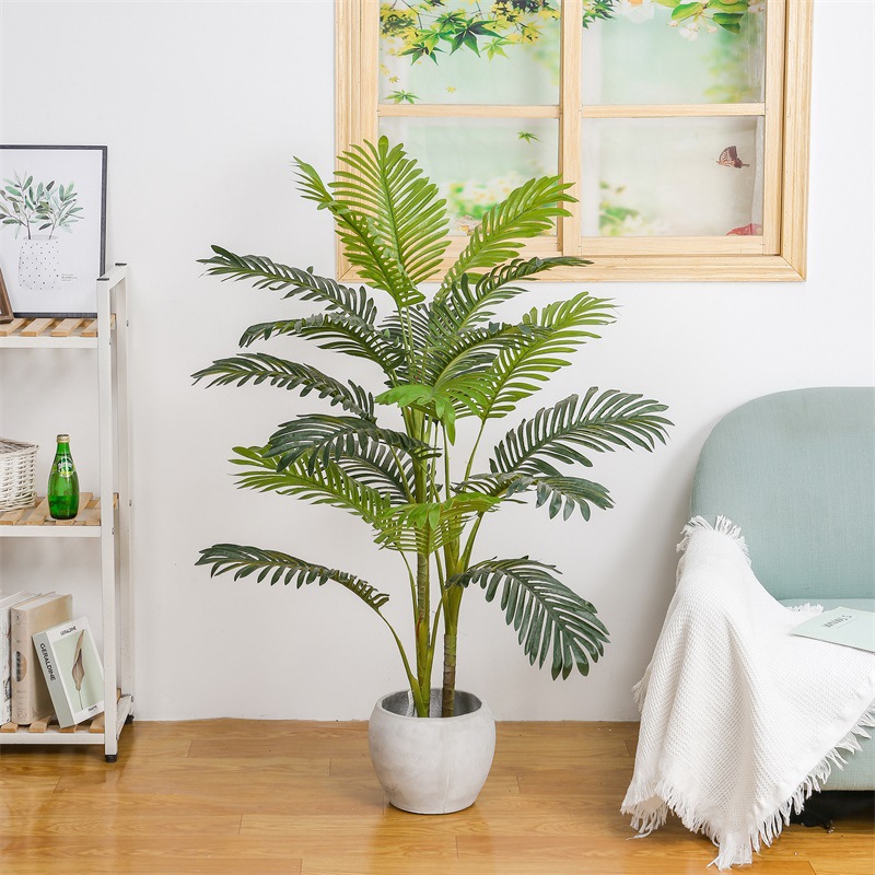 Artificial Green Plant Imitative Tree Areca Palm Artificial Potted Indoor Decoration Fake Trees Plant Bonsai Phoenix Sunflower Wholesale