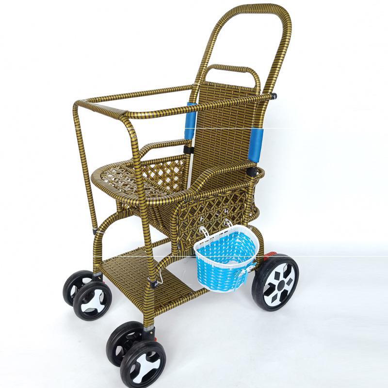 外婆桥折叠小推车可外出透气伞车儿童手推车藤编竹编超轻便坐童车