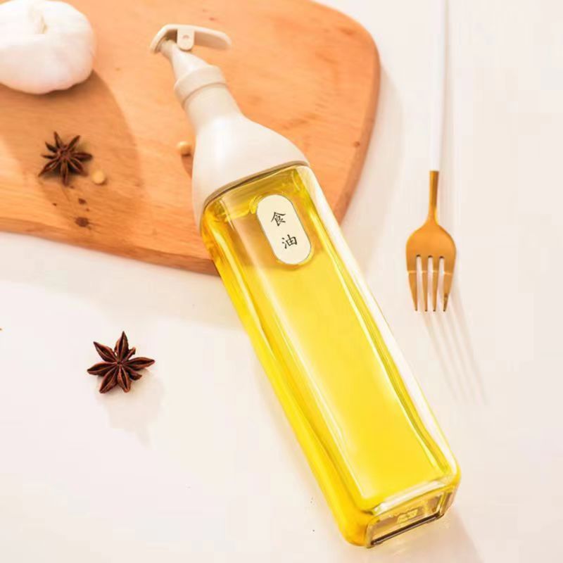 500ml Glass Oiler Soy Sauce Bottle Vinegar Cooking Wine Oil Bottle Non-Oil-Stick Leak-Proof Oil Seasoning Bottle