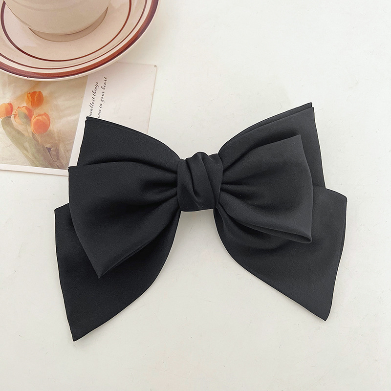 French Satin Bow Barrettes Head Clip Back Head Clip High Sense Internet Celebrity Hairpin Hair Ornaments Hairband E297