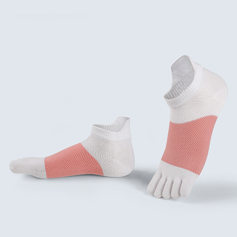 全棉五指袜女士春秋运动短袜子分指五趾袜网眼秋冬吸汗小耳朵批发