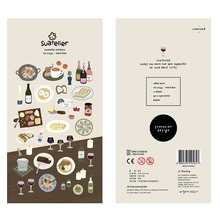 跨境韩国suatelie酒吧1134贴画ins牛排红酒美食装饰素材手账贴纸