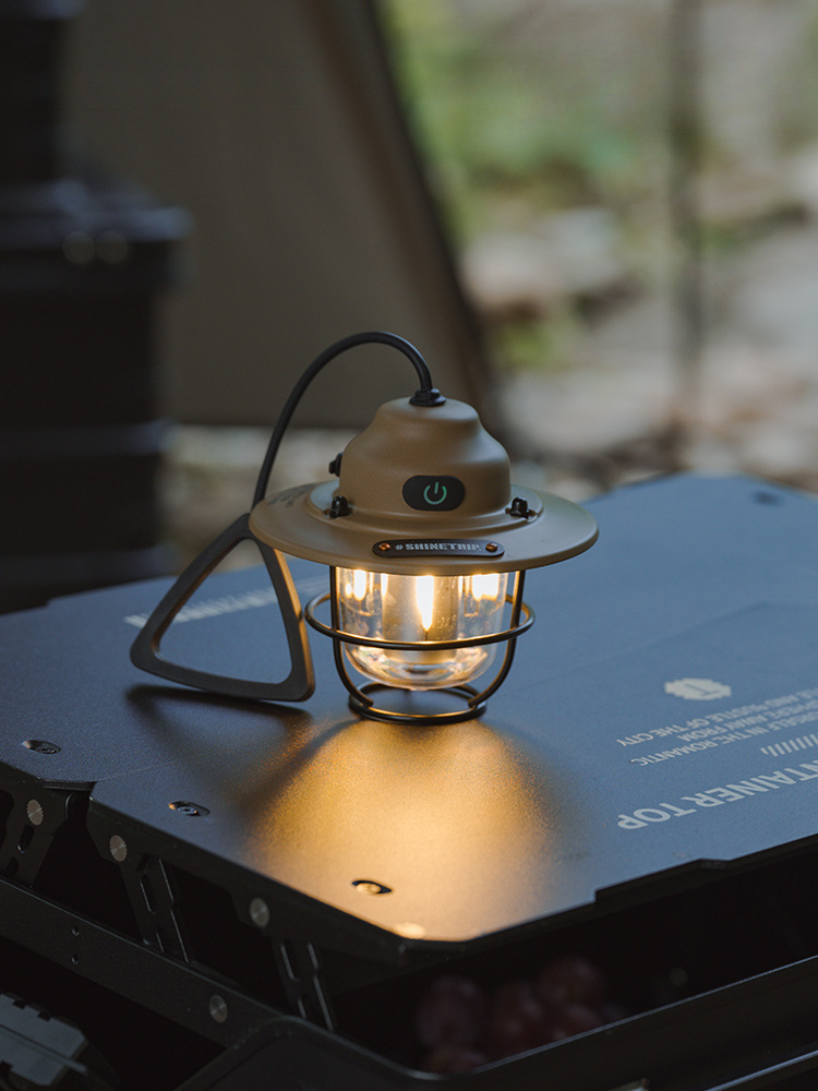 新款户外松果露营灯帐篷气氛灯营地小夜灯防水复古超长续航可调节