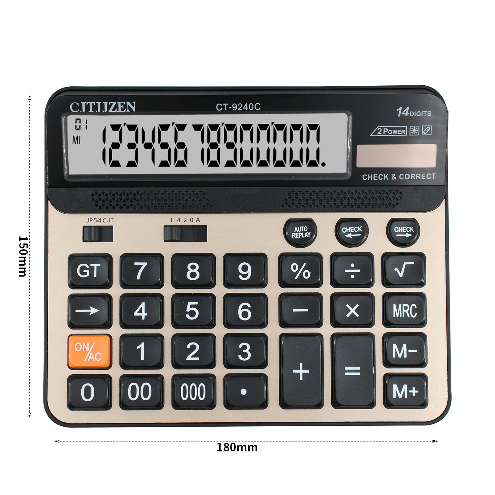 Exclusive for Cross-Border 14-Digit Solar Calculator Computer Button Finance Office Dedicated in Stock Wholesale