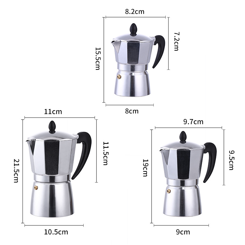 Amazon Hot New Italian Coffee Pot Classic Octagonal Cylinder Bottle Portable Outdoor Coffee Appliance