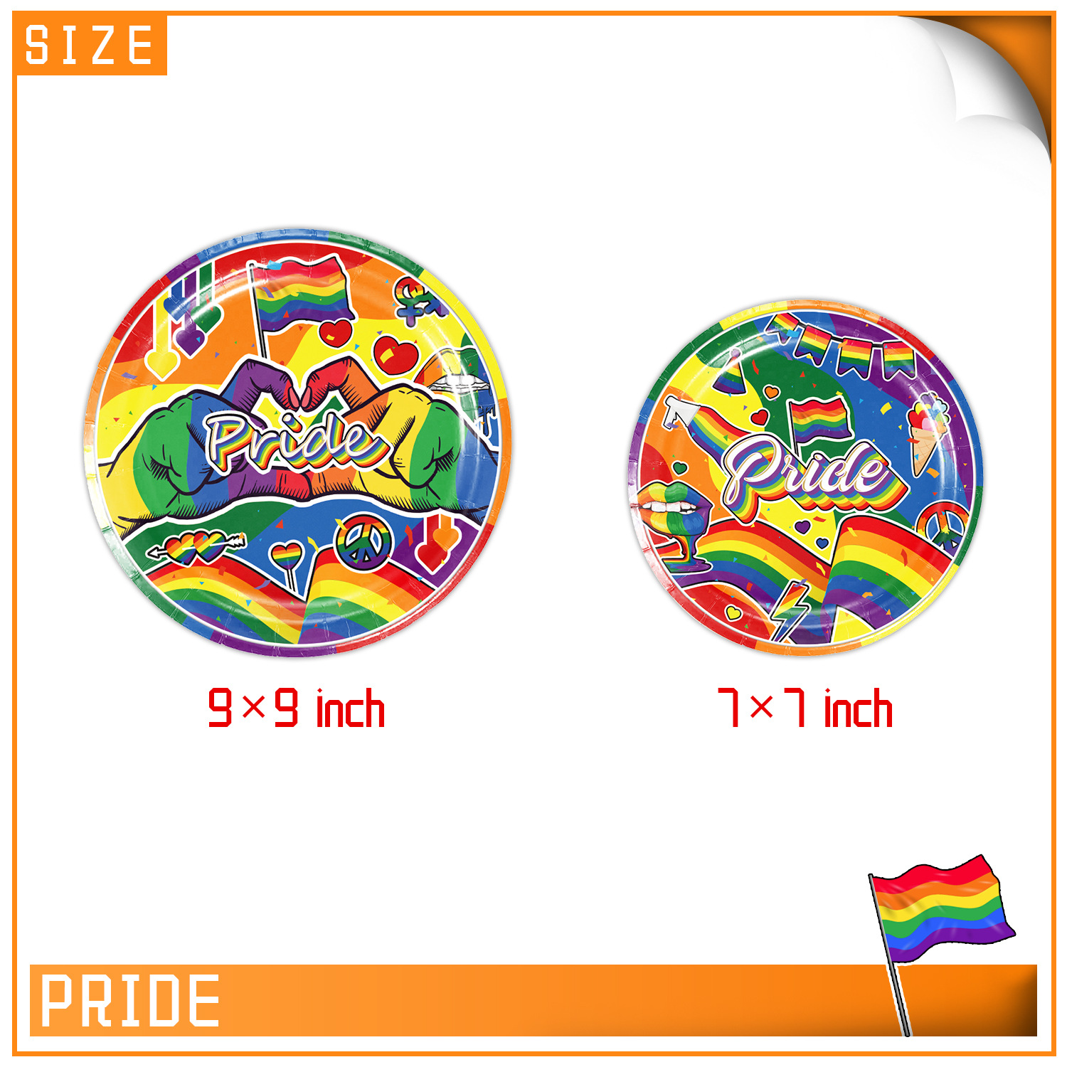 Pride Pride Festival Theme Party Decoration Tableware Set 12-Person Disposable Party Paper Pallet Tissue Tablecloth