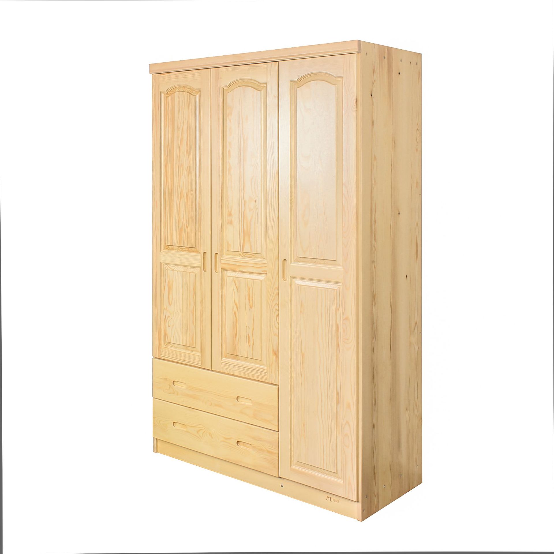 全实木家具全屋d制衣柜原木松木衣橱3,4门0甲醛衣橱顶柜阳台柜
