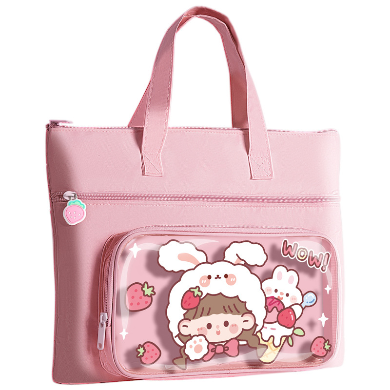 Elementary School Tuition Bag A4 Children's Portable Book Bag Girls Boys Tutorial Class Special Bag Canvas Extra-Class