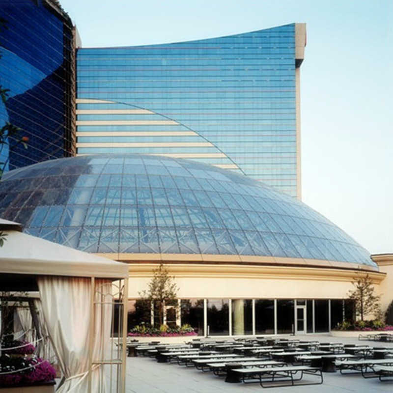 加工定制双曲面球形玻璃屋顶建筑钢化玻璃热弯/弧形/曲面钢化玻璃