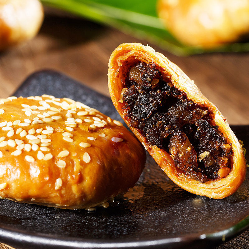 黄山烧饼梅干菜扣肉馅酥饼 安徽产网红美食糕点心零食小吃批发
