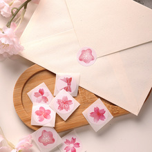 gift樱花sakura圆形封口贴500PCS/卷不干胶标签装饰卷卷贴纸批发