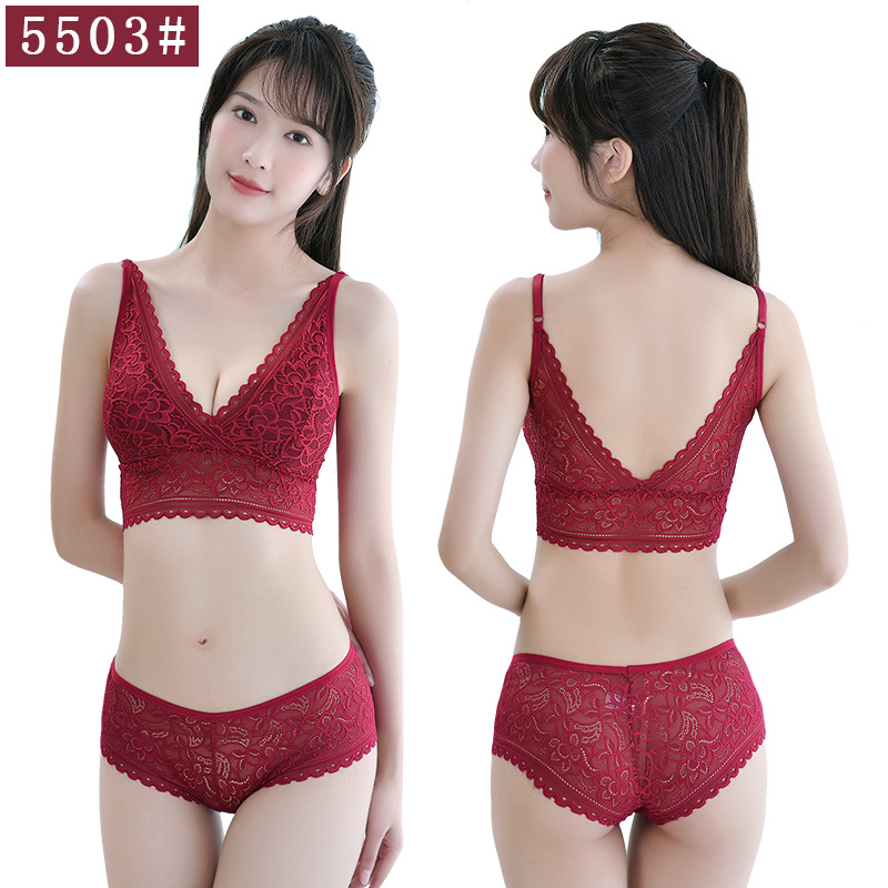 lace-trimmed bra sexy wireless thin push up big breasts size concealing bra comfortable edition