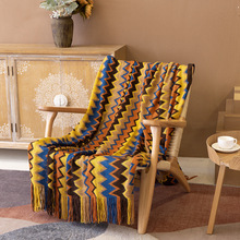 复古波西米亚几何图案沙发毛毯办公室盖毯居家空调房毯子针织毯