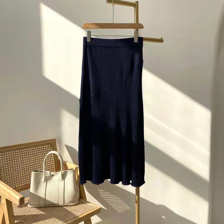 2022早春新款高腰显瘦女设计感气质鱼尾裙a字型包臀半身裙011580