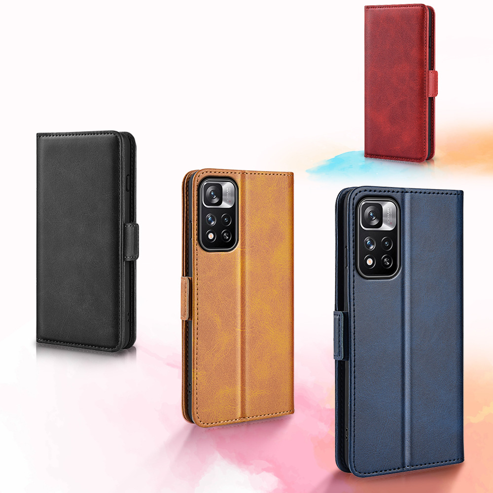 适用红米note 11pro保护套皮套二合一手机壳双扣带卡槽手机外套