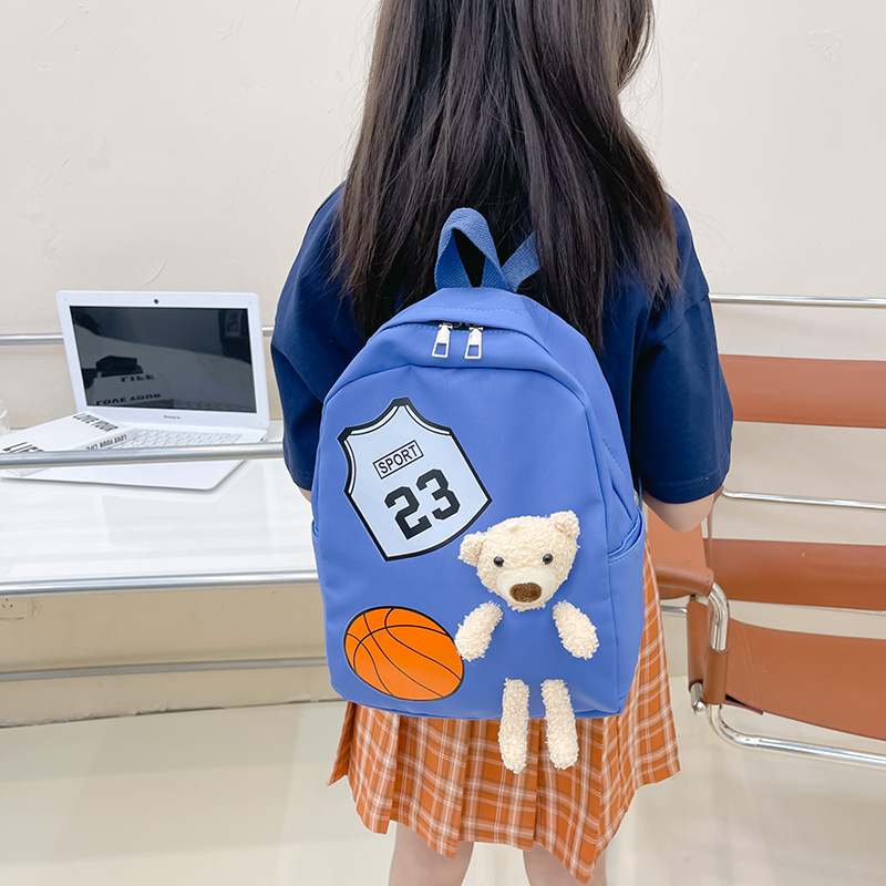 2022 Korean Style Children's Schoolbag Cartoon Cute Bear Nylon Backpack Kindergarten Boys and Girls Lightweight Small Backpack